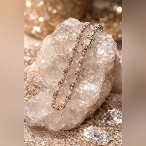 NWOT Sterling 925 Spinel & Moissanite Floral Bracelet • Luxury Valentine’s Gift